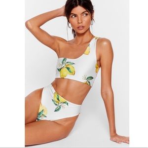 Nasty Gal - Easy Peasy Lemon One Shoulder Bikini Set